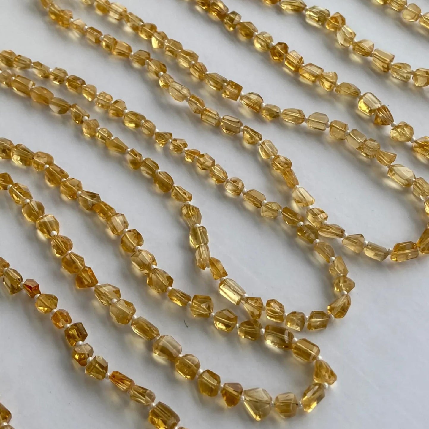 Golden Citrine Faceted Irregular Beads 6×6 mm · 38 cm Strand Pre-Drilled | Natural Warm Glow & Energy Boost | DIY Jewelry Making