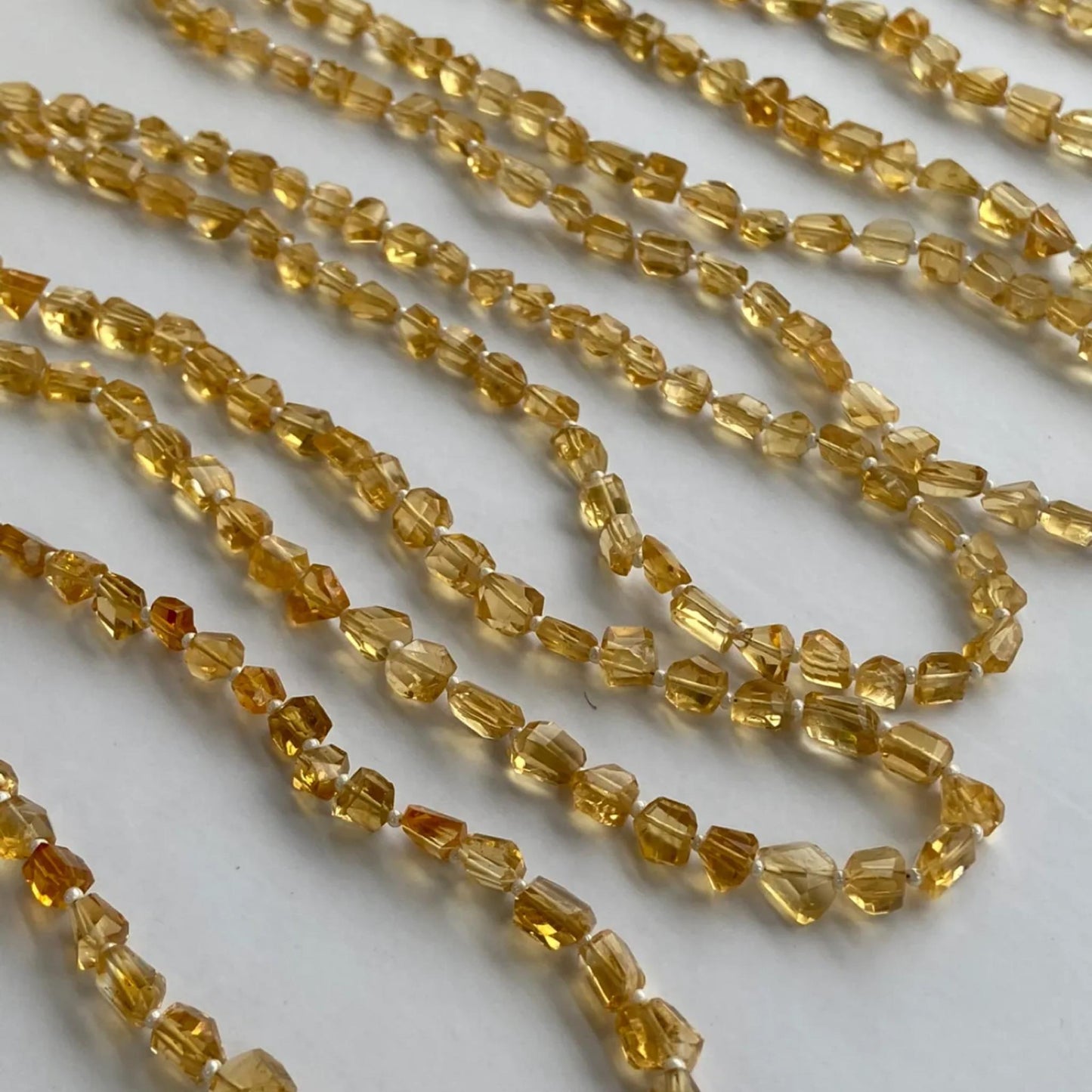 Golden Citrine Faceted Irregular Beads 6×6 mm · 38 cm Strand Pre-Drilled | Natural Warm Glow & Energy Boost | DIY Jewelry Making