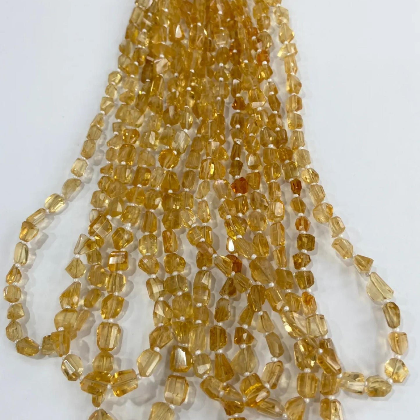 Golden Citrine Faceted Irregular Beads 6×6 mm · 38 cm Strand Pre-Drilled | Natural Warm Glow & Energy Boost | DIY Jewelry Making
