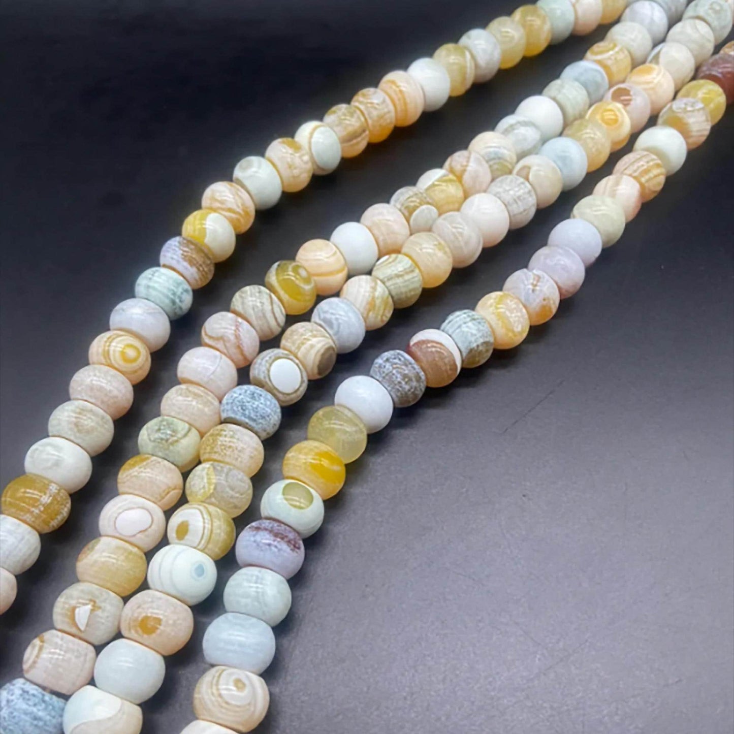 Natural White Agate Pumpkin Beads 14×10mm | Matte Gemstone Beads Strand 38cm | DIY Jewelry Making Necklace Bracelet Supplies