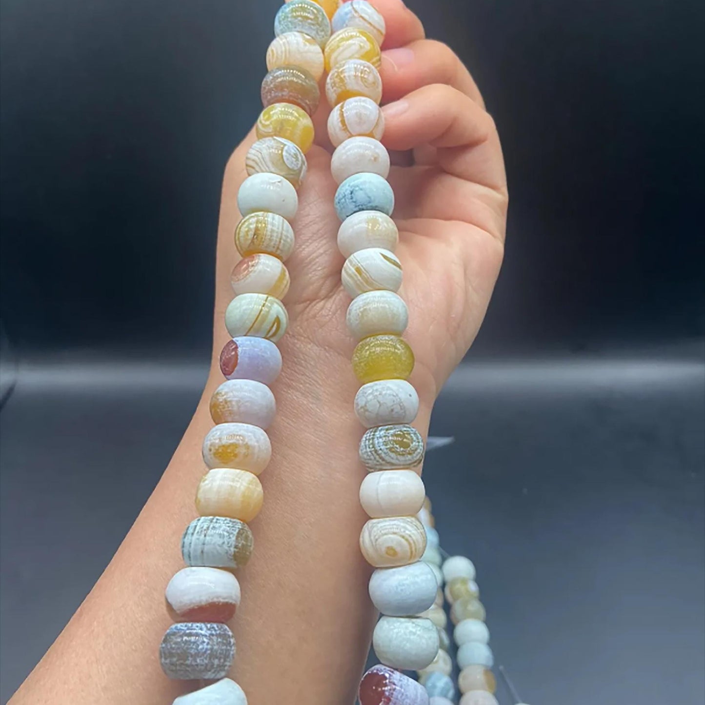 Natural White Agate Pumpkin Beads 14×10mm | Matte Gemstone Beads Strand 38cm | DIY Jewelry Making Necklace Bracelet Supplies
