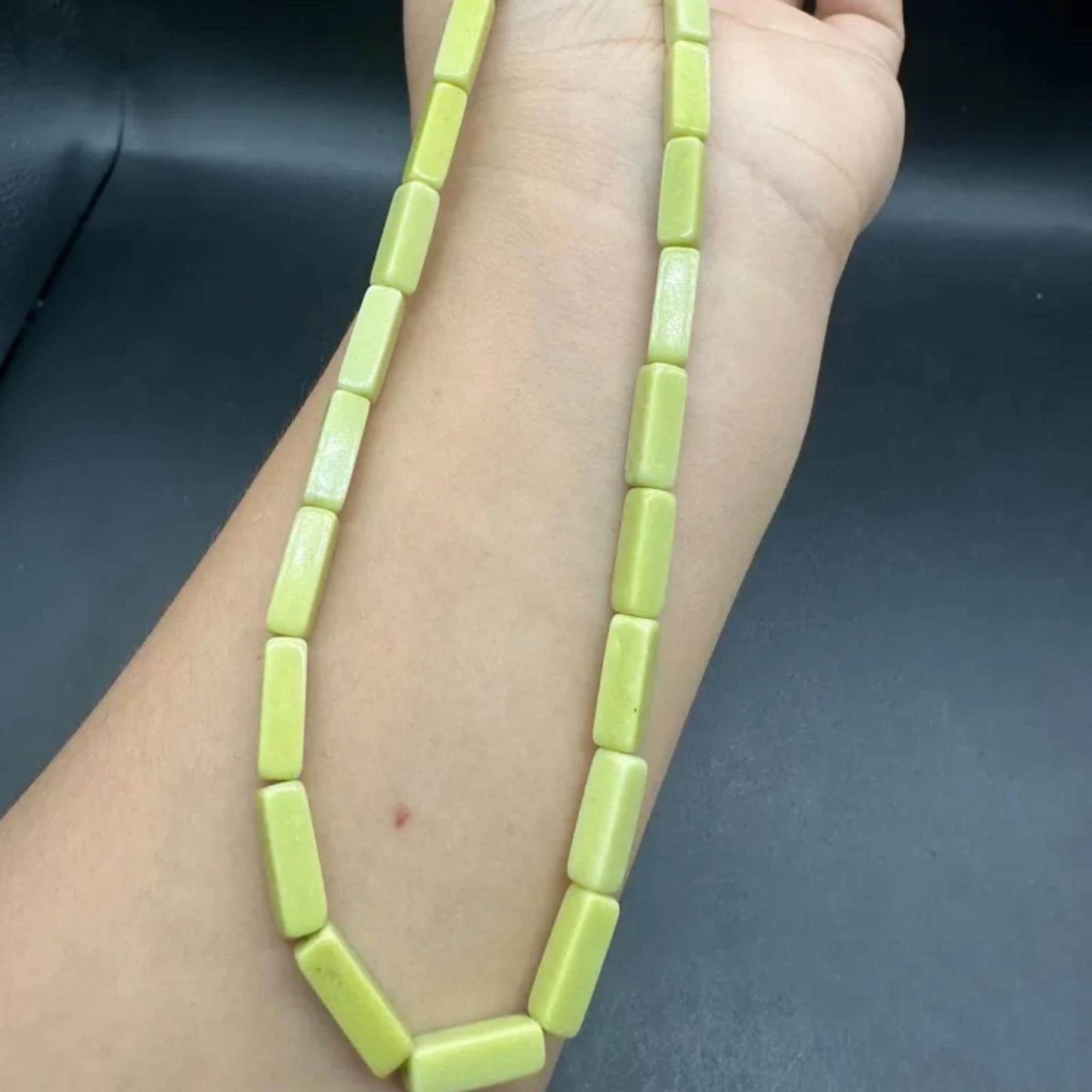 Natural Lemon Jade Tube Beads 4×13 mm · 38 cm Strand | Yellow Nephrite & Serpentine | DIY Bracelet, Necklace & Chakra Meditation Beads