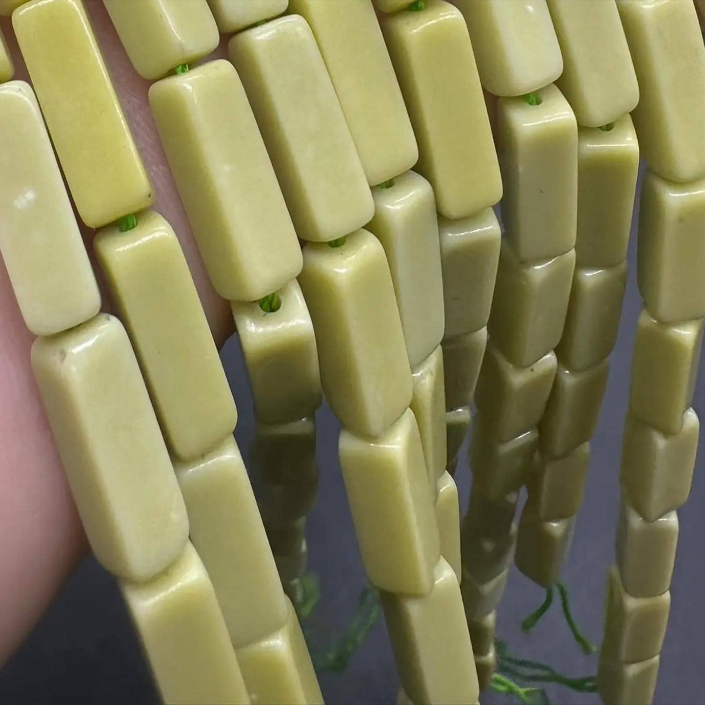 Natural Lemon Jade Tube Beads 4×13 mm · 38 cm Strand | Yellow Nephrite & Serpentine | DIY Bracelet, Necklace & Chakra Meditation Beads
