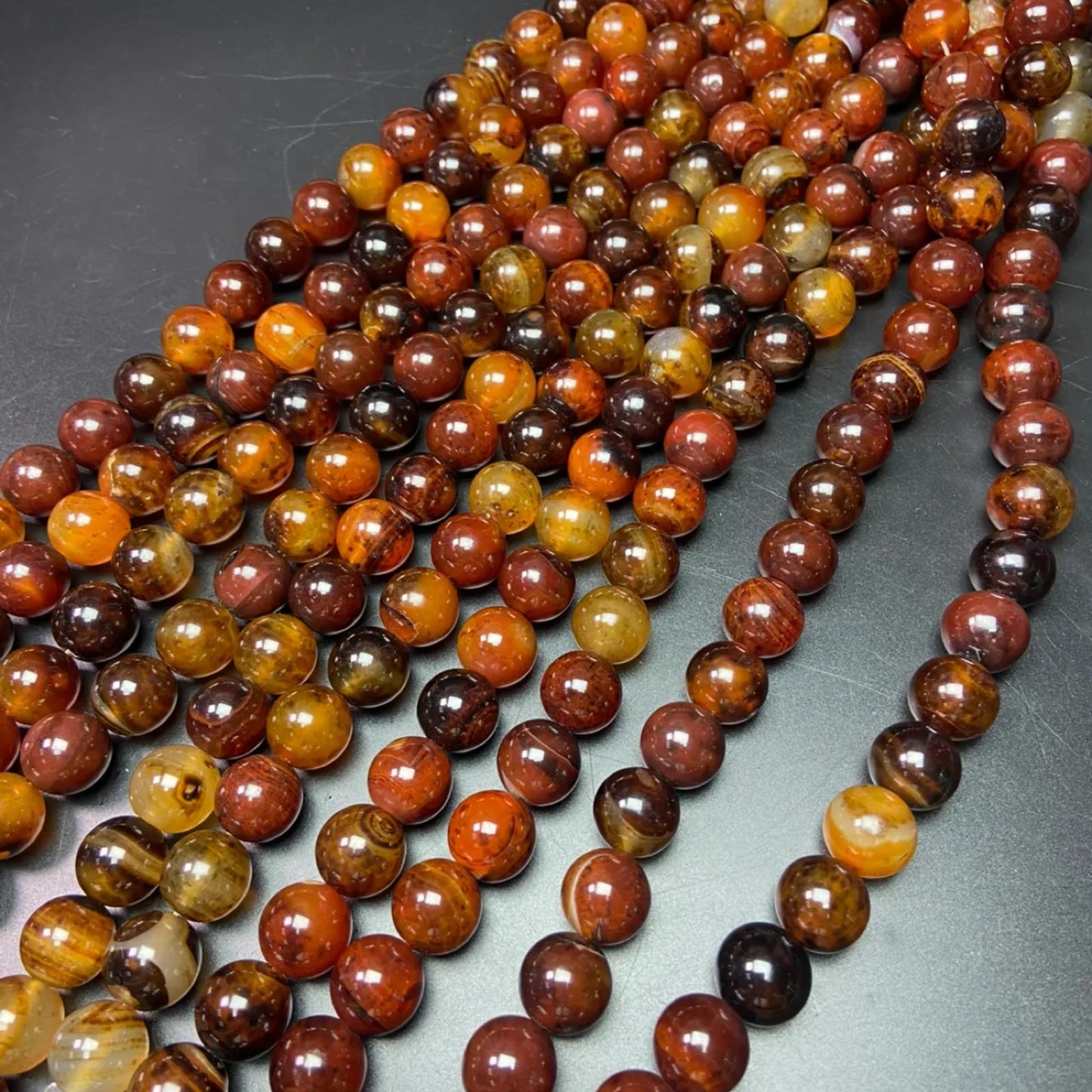 Natural Honey Brown Agate 16 mm Round Beads • 38 cm Strand | DIY Bracelet & Necklace Supplies | Root Chakra Meditation Healing Stones