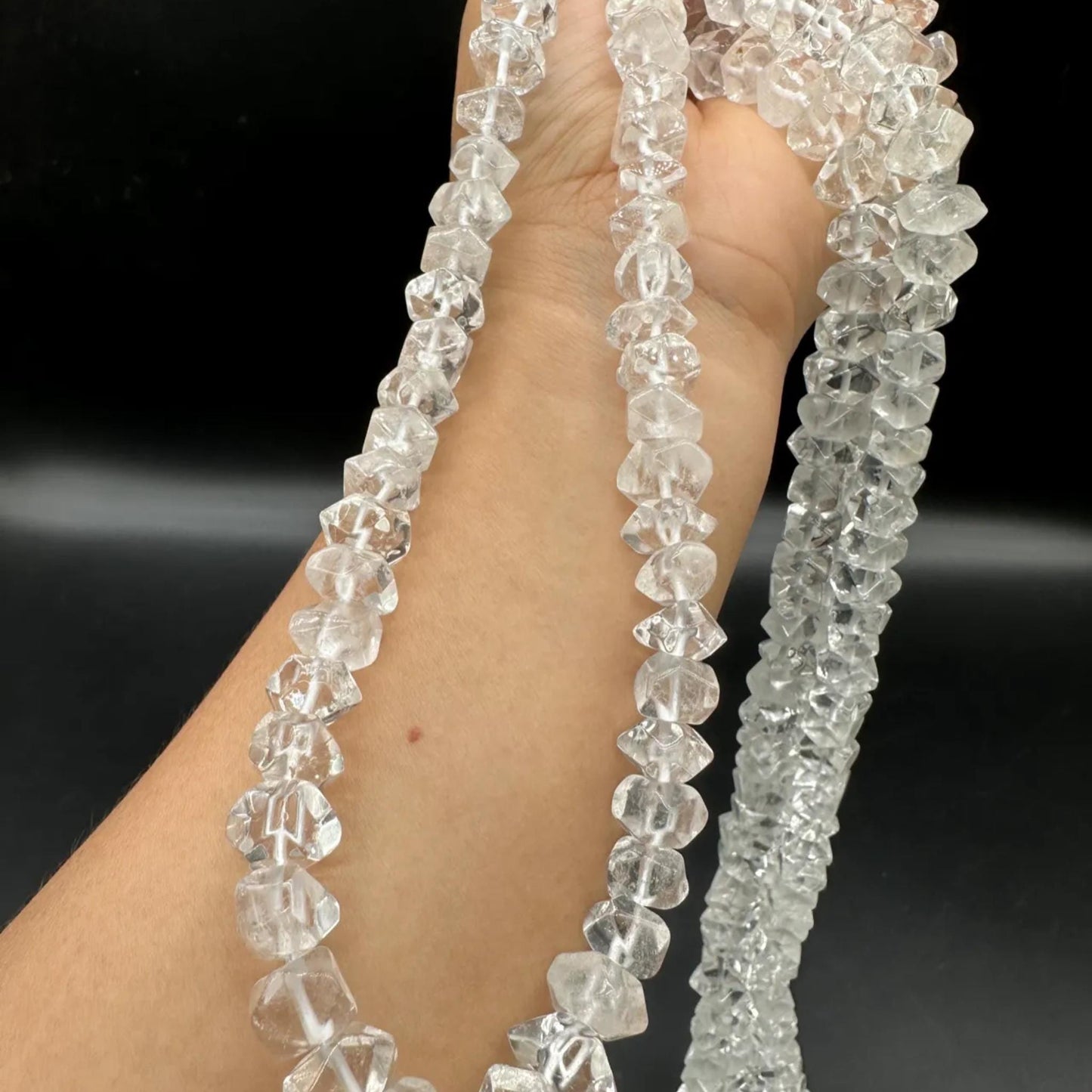 Natural Clear Quartz Octagon Abacus Beads 10×6 mm · 38 cm Strand | Sparkling Faceted Gemstone · DIY Bracelet, Necklace, Earrings & Gift Ideas