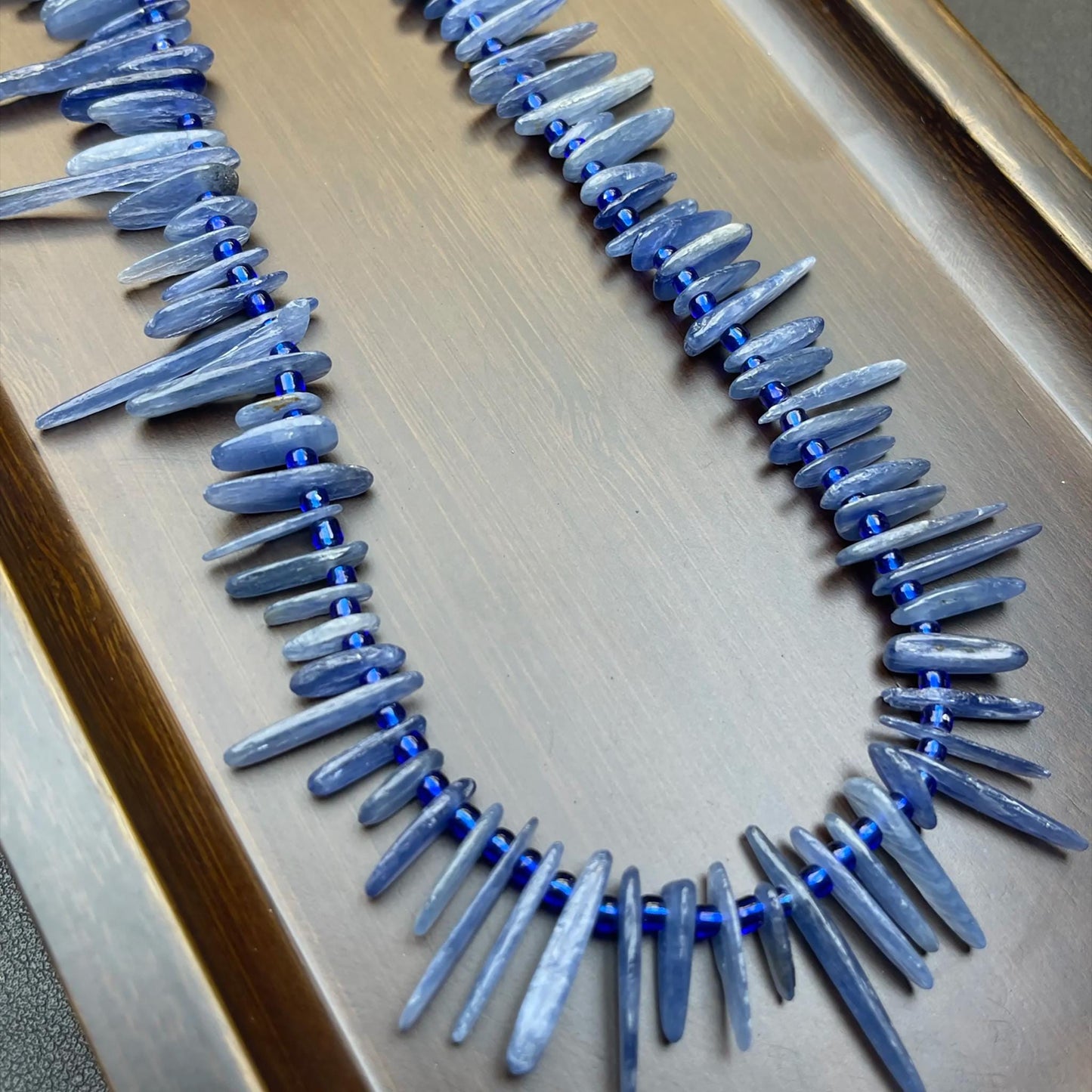 High-Clarity Natural Kyanite Irregular Spike Beads 38cm | Ice Blue Gemstone Strands Hand-Polished for DIY Bracelets, Necklaces & Earrings