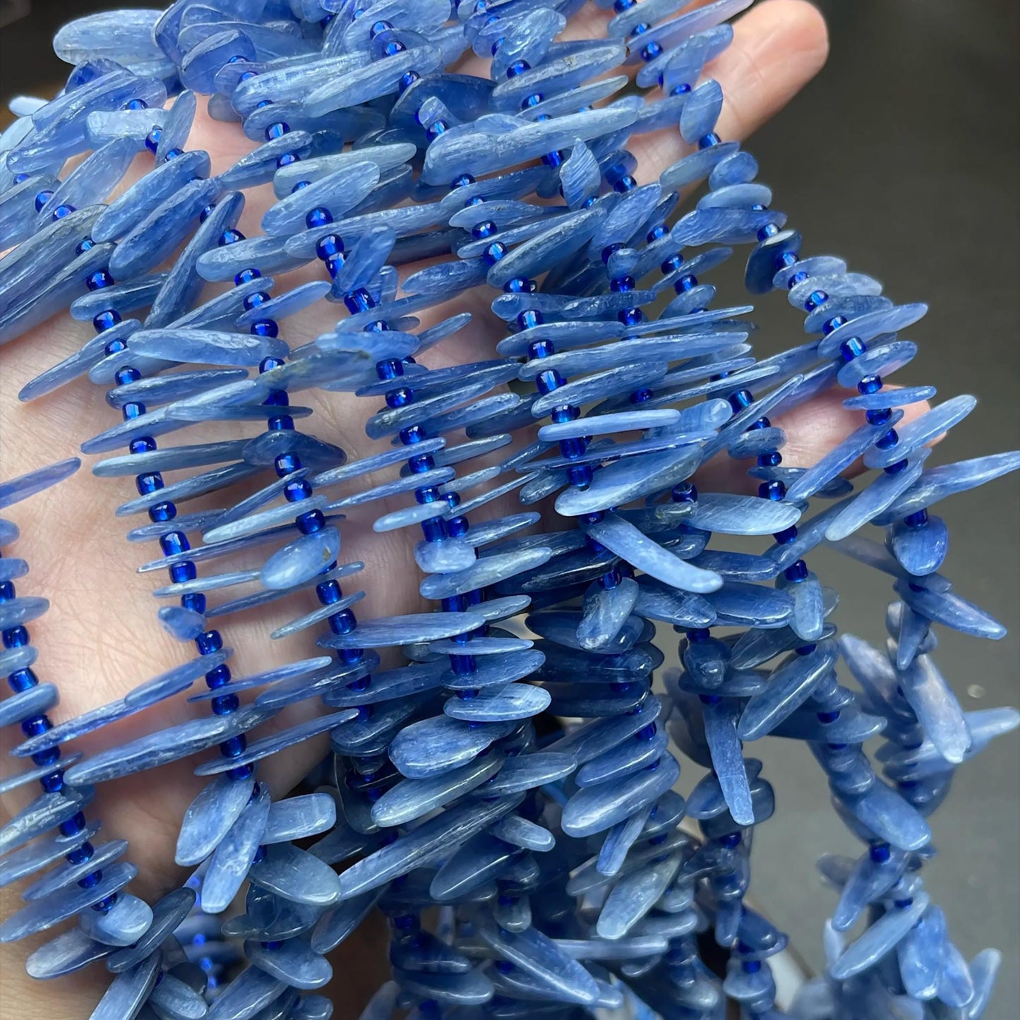 High-Clarity Natural Kyanite Irregular Spike Beads 38cm | Ice Blue Gemstone Strands Hand-Polished for DIY Bracelets, Necklaces & Earrings
