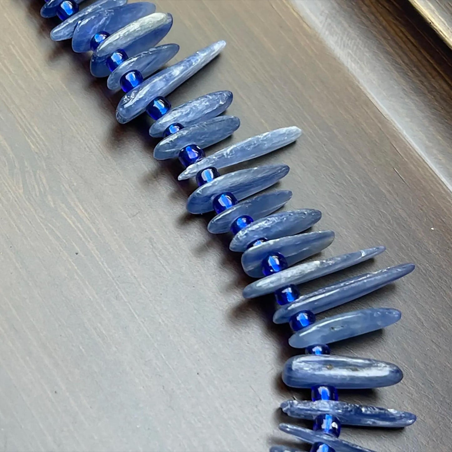 High-Clarity Natural Kyanite Irregular Spike Beads 38cm | Ice Blue Gemstone Strands Hand-Polished for DIY Bracelets, Necklaces & Earrings