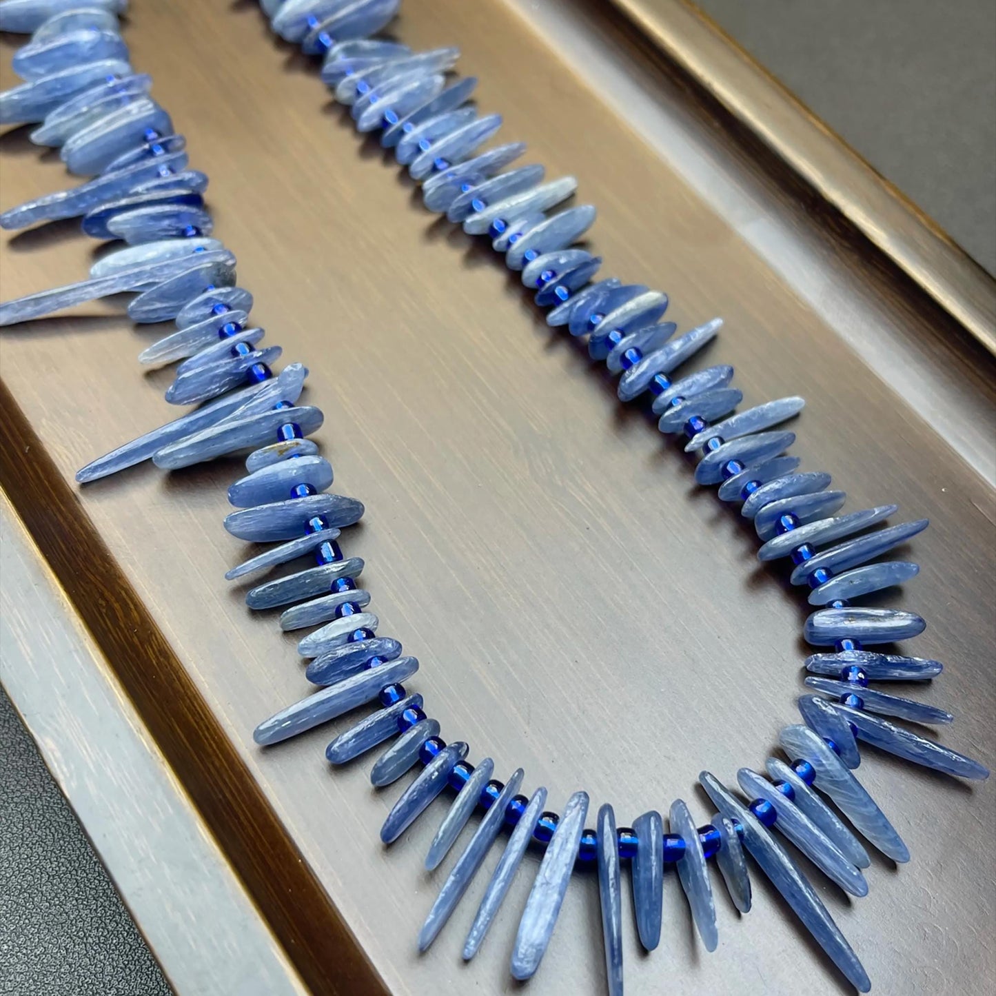 High-Clarity Natural Kyanite Irregular Spike Beads 38cm | Ice Blue Gemstone Strands Hand-Polished for DIY Bracelets, Necklaces & Earrings