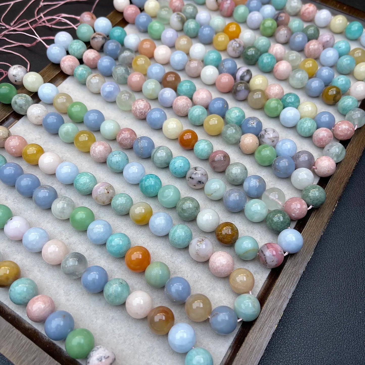 Vintage Pastell Multi-Edelstein 12mm Runde Perlen · 38cm Strang | Handpolierte Natursteine für DIY Armbänder, Halsketten & Ohrringe