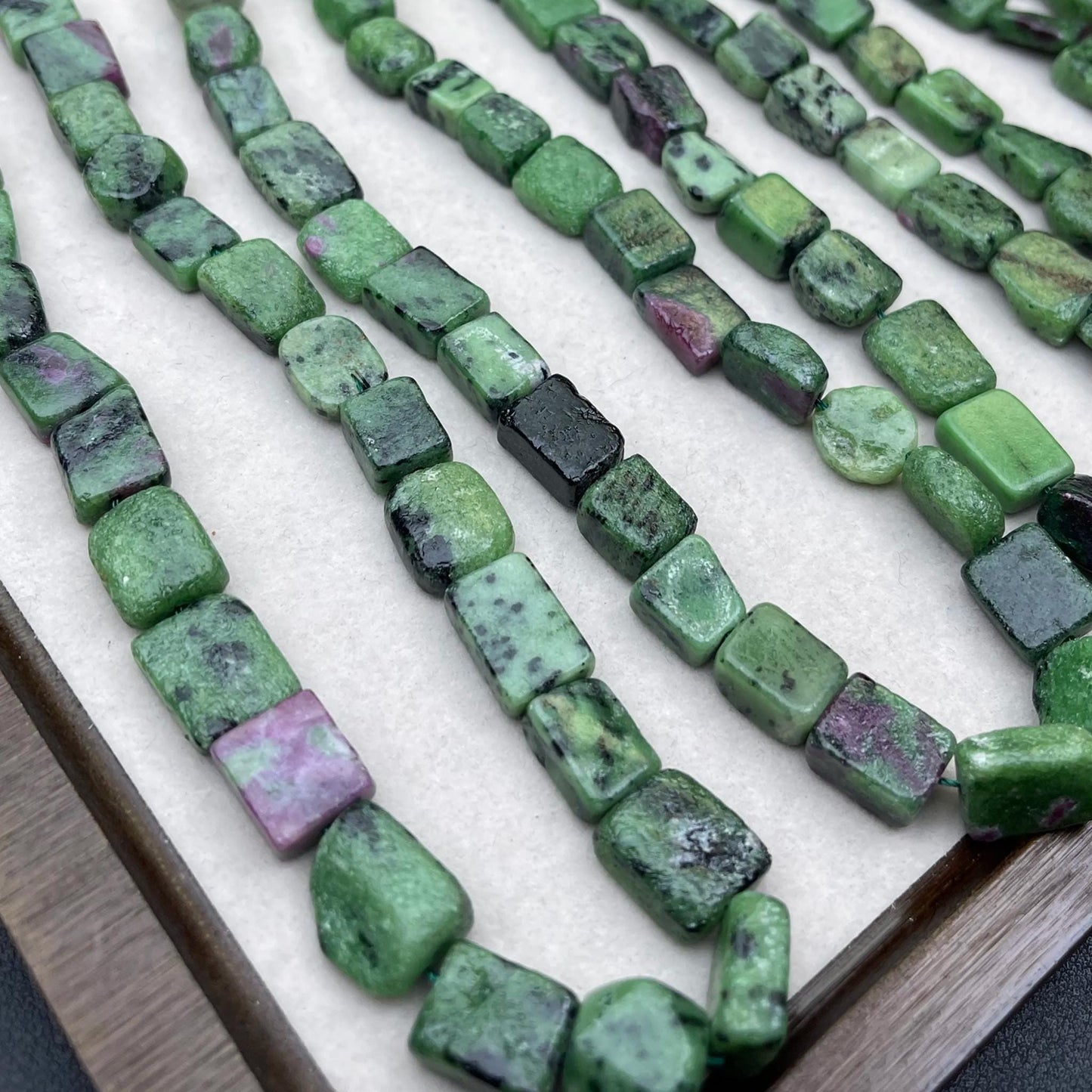 Rare Ruby Zoisite Cube Beads 10 mm | Natural Tri-Color Gemstone · Medium Hole · DIY Bracelet, Necklace & Earring Jewelry Making