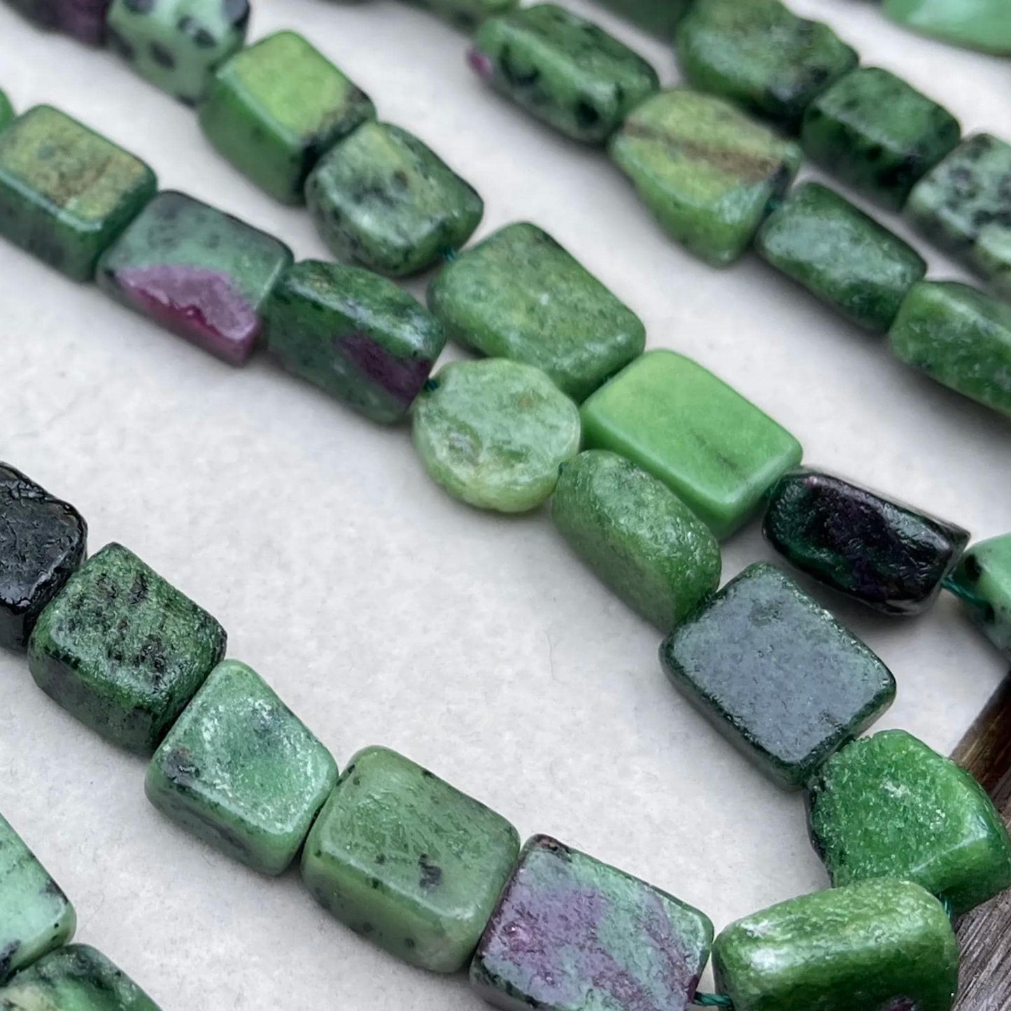 Rare Ruby Zoisite Cube Beads 10 mm | Natural Tri-Color Gemstone · Medium Hole · DIY Bracelet, Necklace & Earring Jewelry Making