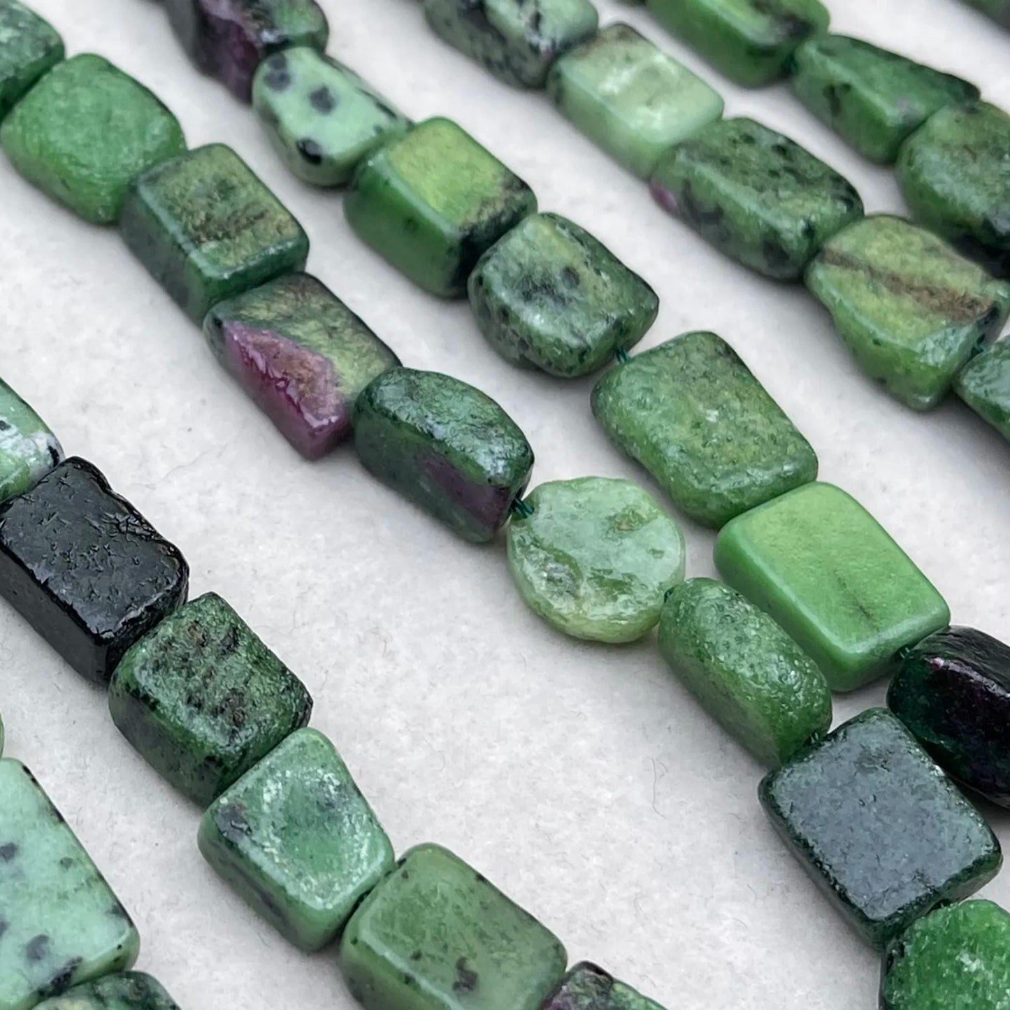 Rare Ruby Zoisite Cube Beads 10 mm | Natural Tri-Color Gemstone · Medium Hole · DIY Bracelet, Necklace & Earring Jewelry Making