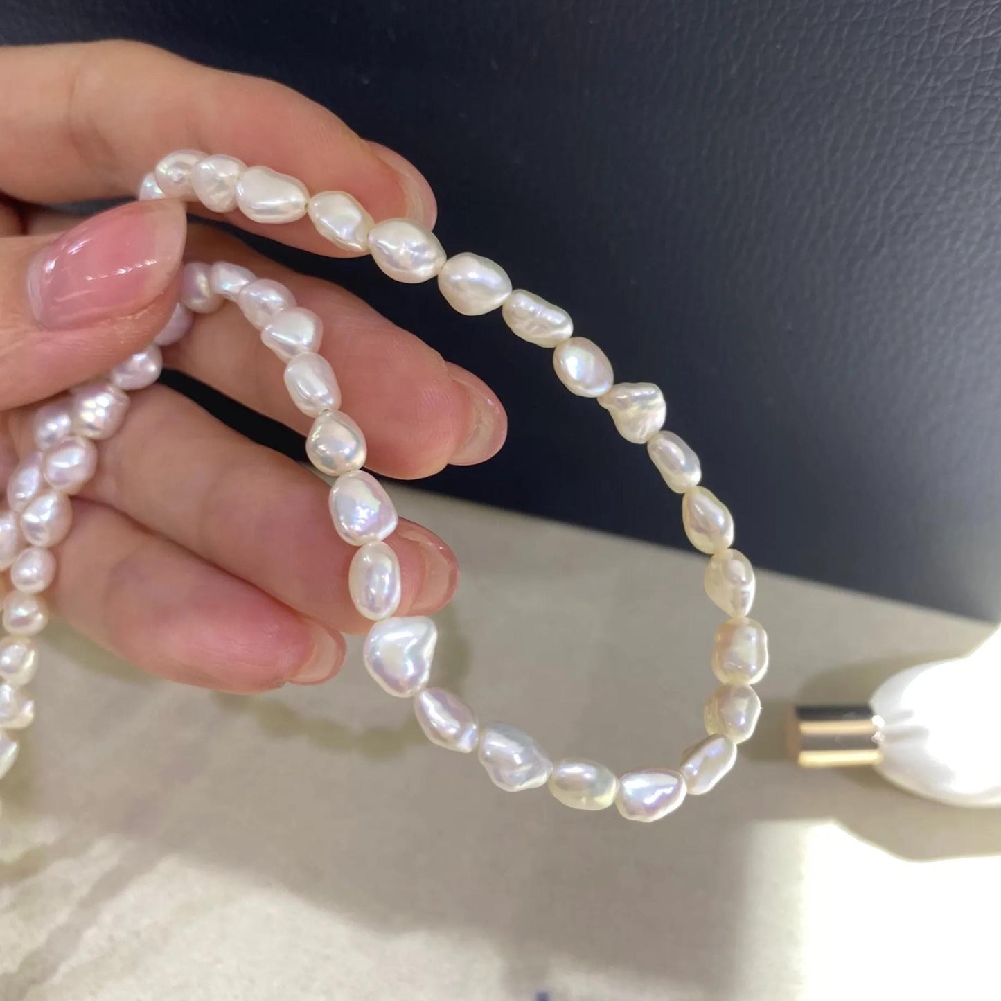 Natürliche barocke Süßwasserperlen, silberweiße unregelmäßige Nuggets für DIY Schmuck, seitlich gebohrte Perlenstränge, Bastelmaterial