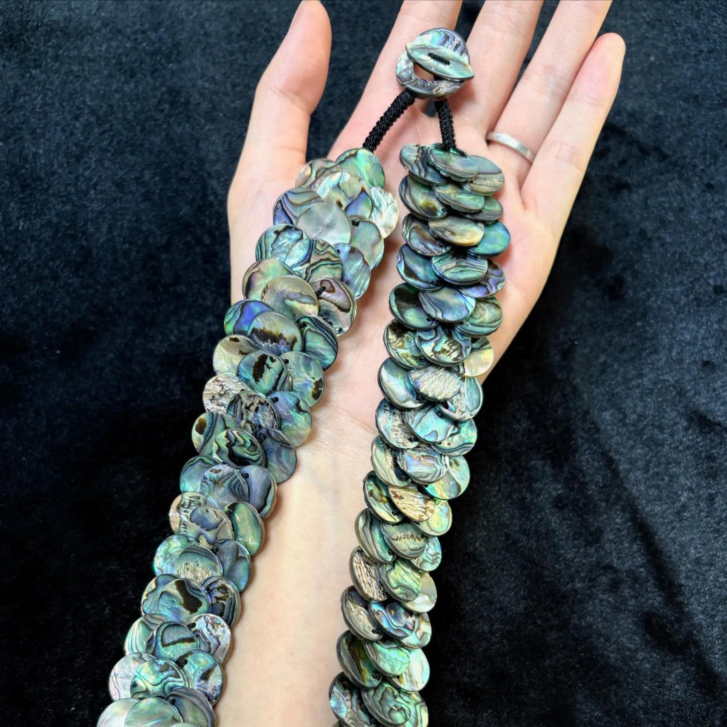 Boho DIY Abalone Muschel Perlen für Schmuckherstellung, natürliche Regenbogenfarben, Bastelperlen Meeresstil, handgemachte Schmuckidee