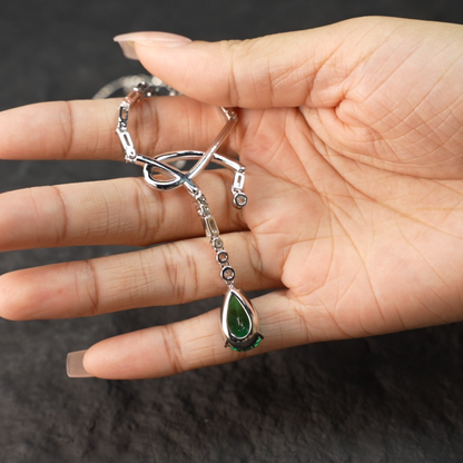 Elegant Emerald Pendant Necklace, 925 Sterling Silver Jewelry, Perfect Gift for Special Occasions