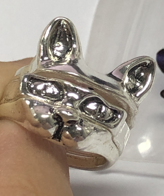 Cat Ring Set – 3 Stackable Solid Silver Cat Face Rings, Totem Animal Jewelry, Bold Gothic Style for Daily Wear & Statement Looks