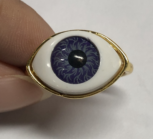 Mystic Purple Eye Ring Gothic Evil Eye Amulet Statement Jewelry for Spiritual Protection, All-Seeing Symbolic Ring, Unisex Adjustable Design