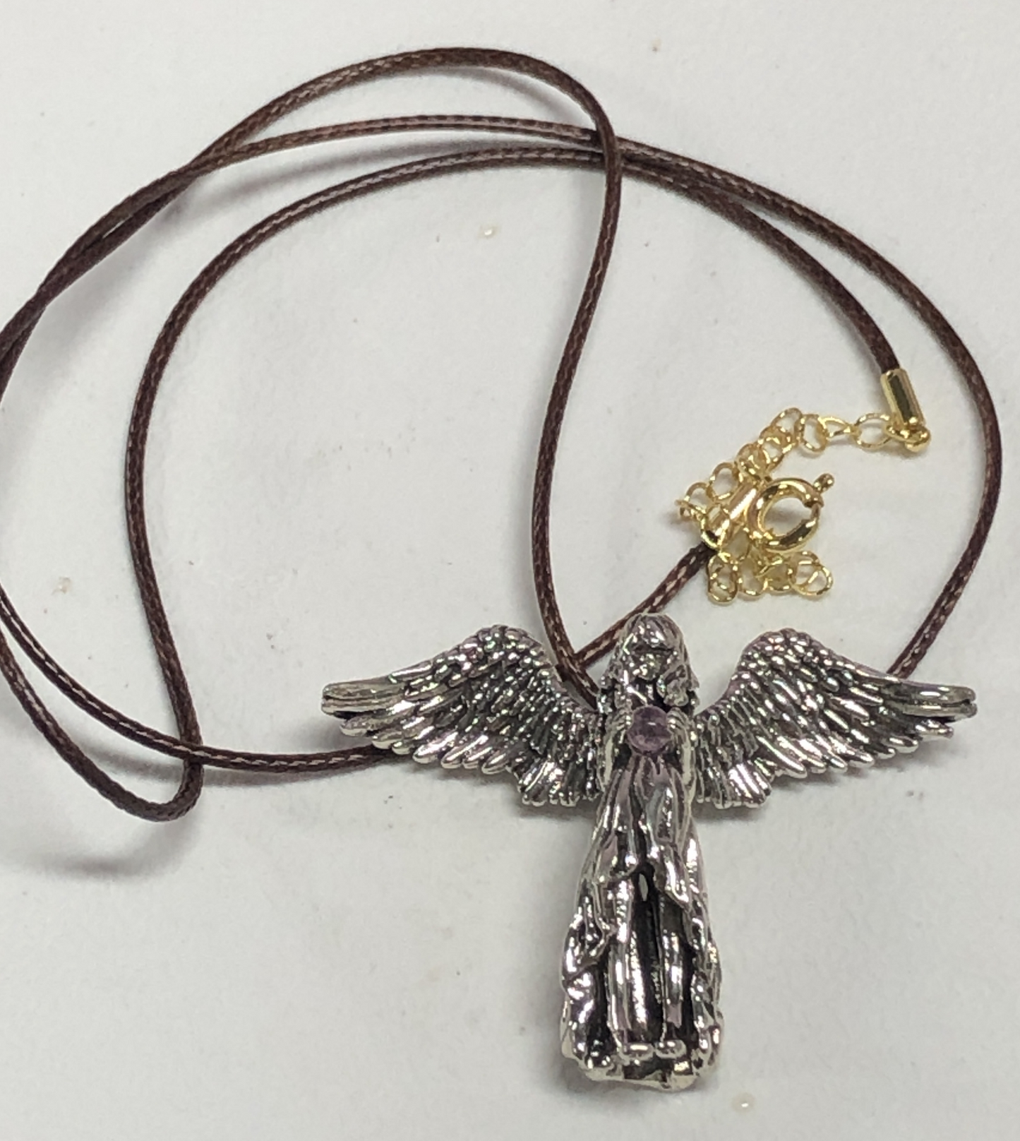 Guardian Angel Wings Pendant Necklace – Vintage Carved Spiritual Jewelry, Alloy Pendant for Blessings & Protection