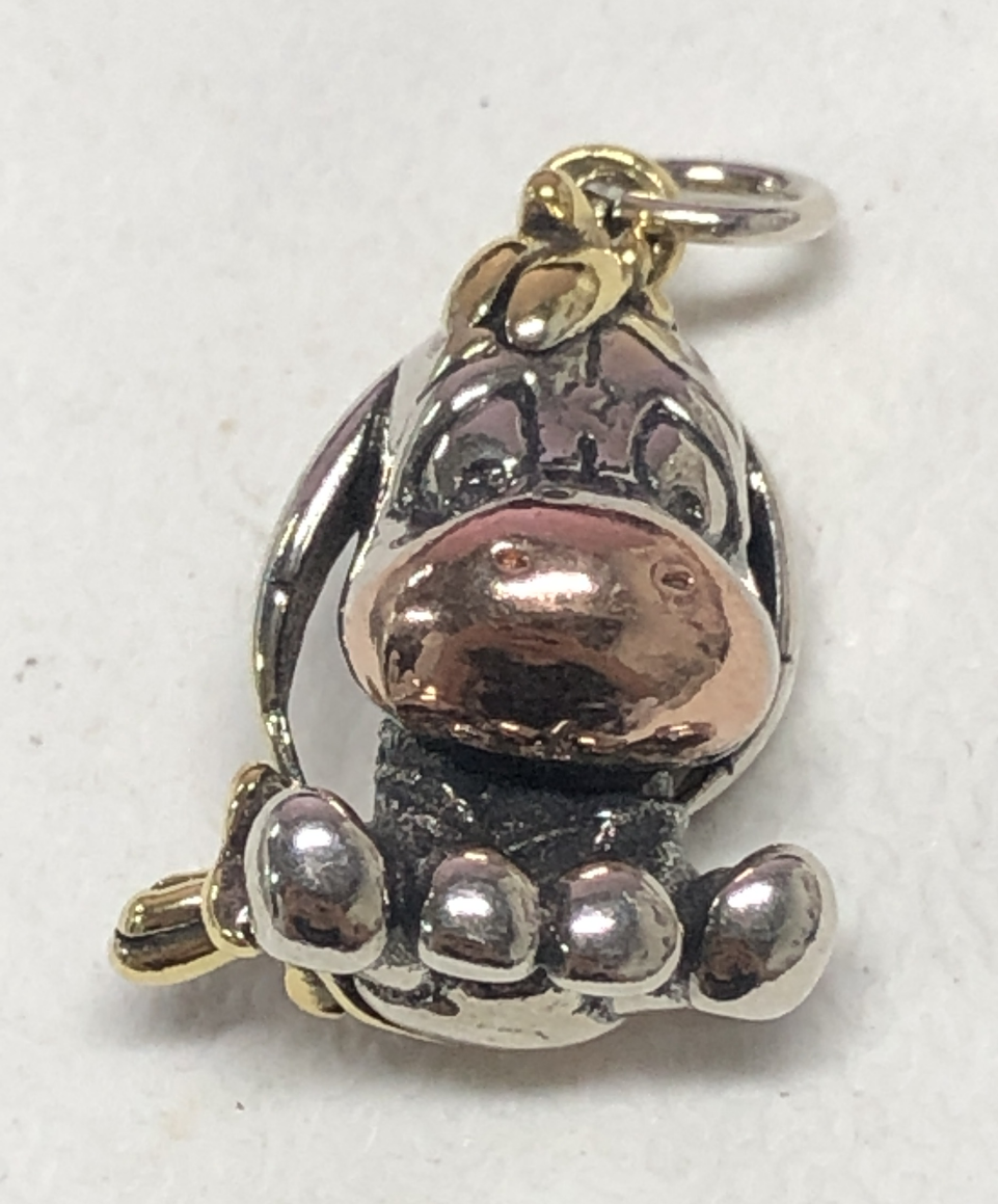 Hug-Ready Donkey Pendant – Cute Donkey Charm with Tricolor Metal Finish, Handmade Animal Jewelry of Joy & Companionship