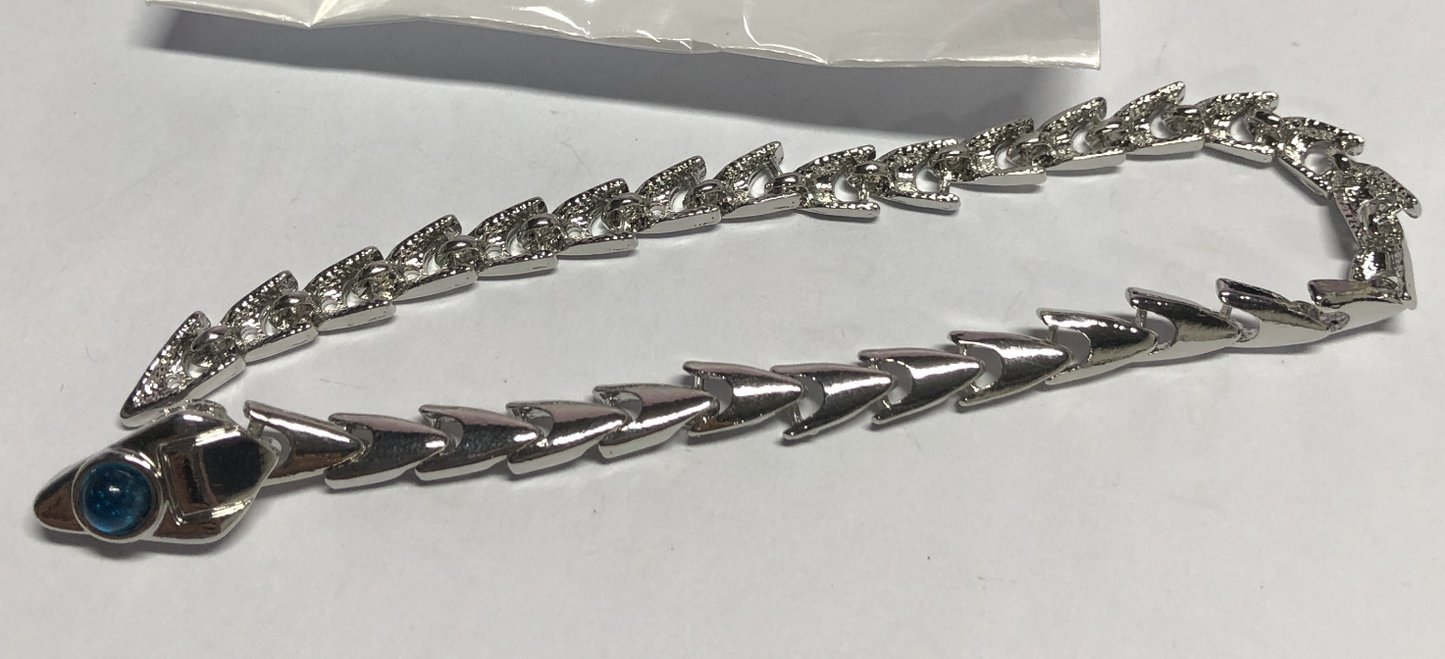 Sterling Silver Snake Bracelet with Crystal Eyes – Gothic Totem Jewelry, Mystical Symbol of Wisdom & Rebirth, Gift for Her