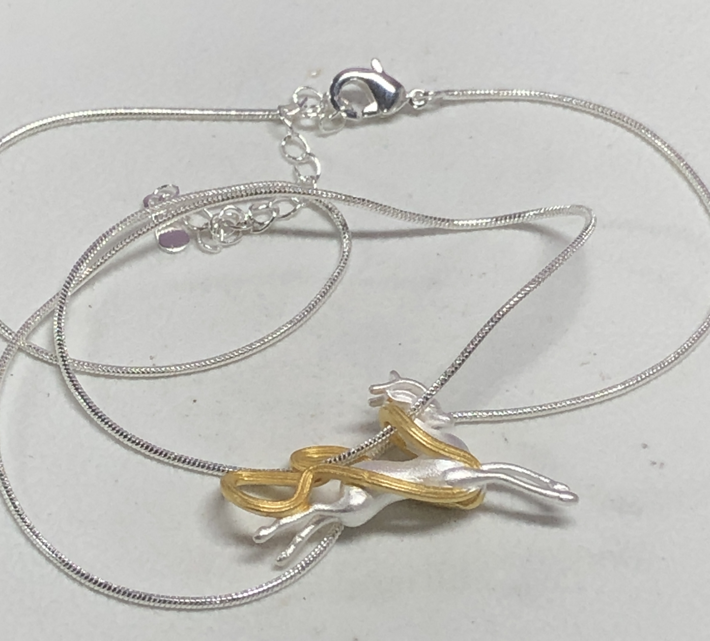 Running Deer Pendant Necklace – Dual-Tone Leaping Deer, Nature-Inspired Totem Jewelry, Fairytale Gift