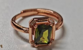 Elegant Green Gem Statement Ring – Vintage Minimalist Jewelry Gift for Her, Anniversary, Birthday