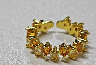 Golden Sunshine Eternity Ring – Yellow Gemstone Radiance, Elegant Everyday Gift