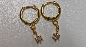 Minimalist gold hoop single diamond earrings | An elegant and versatile everyday style