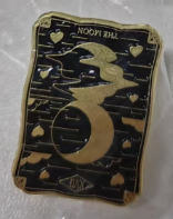 The Moon Tarot Card Brooch – Gothic Vintage Enamel Pin, Mystery & Intuition Gift