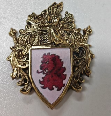 Medieval Lion Crest Magnetic Brooch – Gothic Vintage Brass Badge for Jackets & Capes