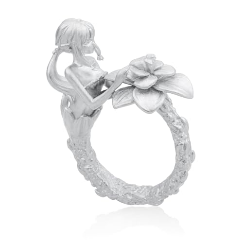 Fairy Flower Ring in 925 Sterling Silver | Handmade Fantasy Jewelry with Phantom Stone | Nature-Inspired Gift for Her