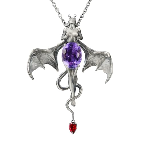 Handcrafted Silver Demon Wing Pendant Necklace | Mystical Banshee Jewelry Symbolizing Strength, Power & Mystery | Unique Gift for Her