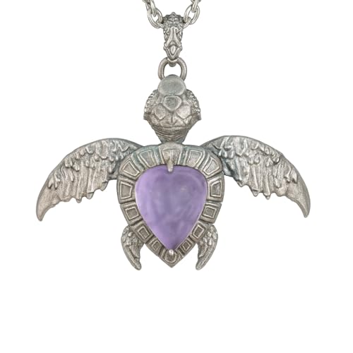 Sea Turtle Pendant | Handmade Ocean Spirit Necklace with Amethyst & Agate | Symbol of Protection, Wisdom & Calm | Gift for Divers & Ocean Lovers