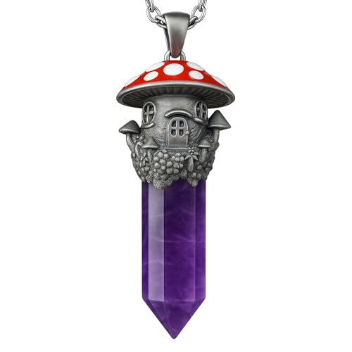 Fairy Tale Mushroom House Necklace Inspired by Childhood Dreams | Handmade Crystal Fairy Pendant Full of Memories & Imagination