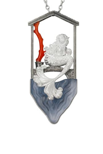 Handcrafted Mermaid Pendant Necklace with Pearl & Coral | Sterling Silver Ocean Fairy Jewelry | Mythical Sea Spirit Gift for Her