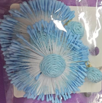 Handmade Blue Flower Statement Earrings Bohemian Resort Style