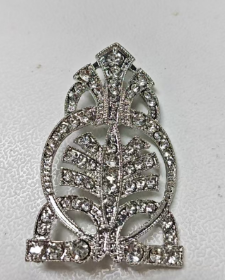 Vintage Elegant Silver Crystal Leaf Brooch Pin for Women Men