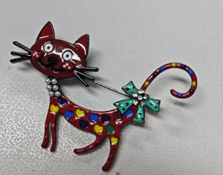 Colorful Heart Cat Brooch Cartoon Enamel Cute Jewelry Playful Gift Pin