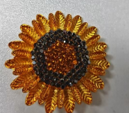 Sparkling Sunflower Brooch Summer Bloom Vintage Flower Pin for Women