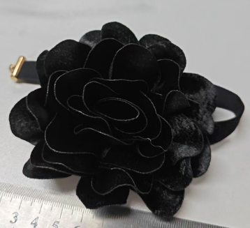 Elegant Black Velvet Flower Necklace｜Gothic Retro Evening Accessory
