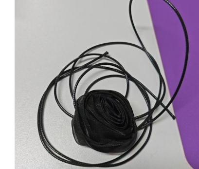 Gothic Black Rose Long Ribbon Choker Necklace