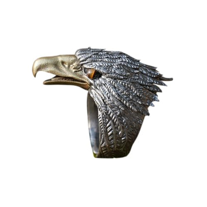 Eagle Ring in 925 Silver with Tiger’s Eye | Handcrafted Guardian Jewelry for Men