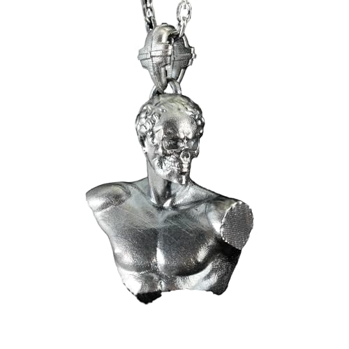 Heroic Courage Pendant, Silver Necklace, Handcrafted Mythological Design, Strength & Resilience Symbol