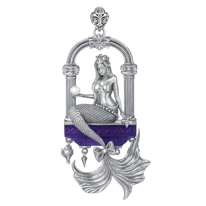 Amethyst Mermaid Pendant | Handcrafted 925 Sterling Silver Ocean Goddess Necklace | Fantasy Sea Jewelry Gift for Her, Unique Mythical Art
