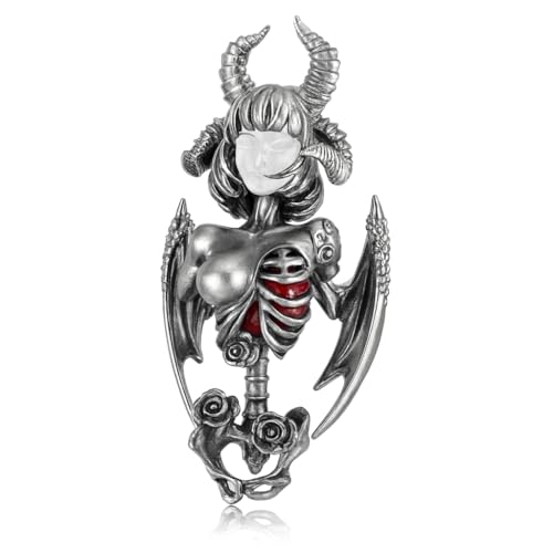 Dark Enchantress Pendant | 925 Sterling Silver Gothic Necklace with Crimson Enamel Heart | Handcrafted Fantasy Jewelry for Dark Aesthetics