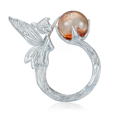 925 Sterling Silver Forest Elf Ring with Natural Phantom Quartz | Handcrafted Nature Fantasy Jewelry | Symbolic Ring for Nature Lovers