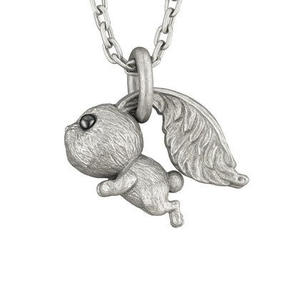 Rabbit Pendant – Leaping Bunny Totem with Onyx Eyes, Handmade Animal Amulet, Symbol of Awakening and New Beginnings