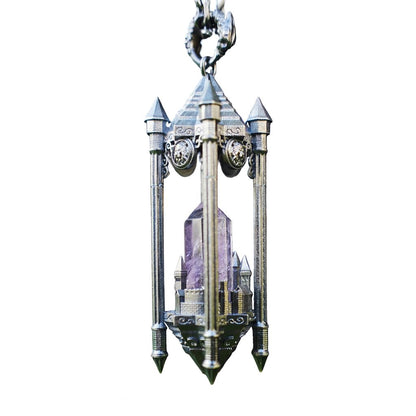 Architectural Amethyst Pendant | 925 Sterling Silver Gothic Necklace | Natural Crystal Jewelry | Symbol of Clarity & Focus | Gift for Her