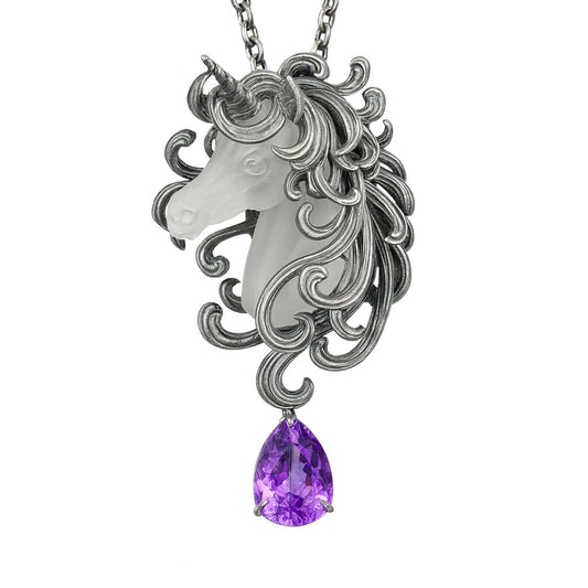 Unicorn Totem Necklace in 925 Sterling Silver | Handmade Fantasy Jewelry Gift for Her